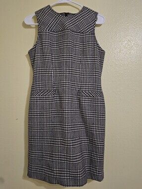 Talbots Black and White Houndstooth Sheath Dress